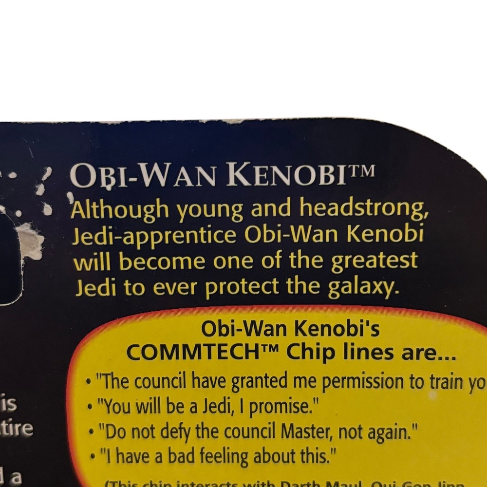 Star Wars Episode I Obi-Wan Kenobi Jedi Duel Action Figure CommTech Hasbro New - Picture 12 of 16